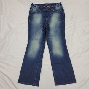 Lane Bryant Bootcut Women's size 14 average Distressed Wash Blue Denim Jeans